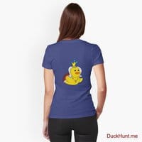 Royal Duck Blue Fitted V-Neck T-Shirt (Back printed)