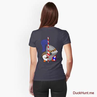 Armored Duck Navy Fitted V-Neck T-Shirt (Back printed) image