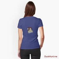 Ghost Duck (fogless) Blue Fitted V-Neck T-Shirt (Back printed)