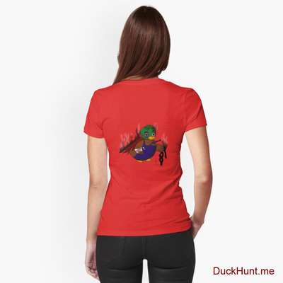 Dead Boss Duck (smoky) Fitted V-Neck T-Shirt image