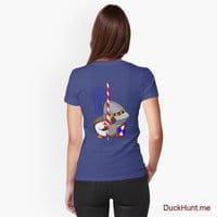 Armored Duck Blue Fitted V-Neck T-Shirt (Back printed)
