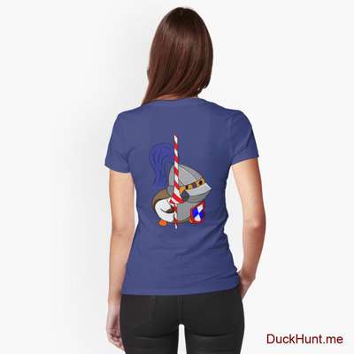 Armored Duck Blue Fitted V-Neck T-Shirt (Back printed) image