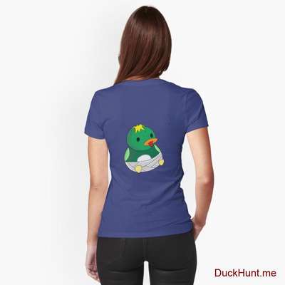 Baby duck Blue Fitted V-Neck T-Shirt (Back printed) image