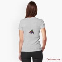 Dead DuckHunt Boss (smokeless) Heather Grey Fitted V-Neck T-Shirt (Back printed)