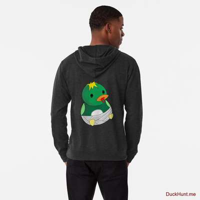 Baby duck Charcoal Lightweight Hoodie (Back printed) image