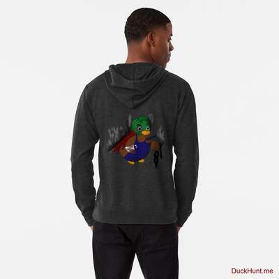 Dead Boss Duck (smoky) Charcoal Lightweight Hoodie (Back printed) image