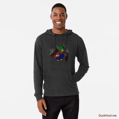 Dead Boss Duck (smoky) Charcoal Lightweight Hoodie (Front printed) image