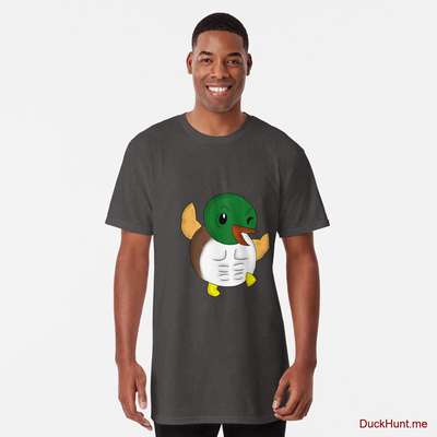 Super duck Charcoal Heather Long T-Shirt (Front printed) image