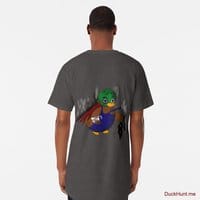 Dead Boss Duck (smoky) Charcoal Heather Long T-Shirt (Back printed)