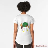 Super duck White Premium Scoop T-Shirt (Back printed)