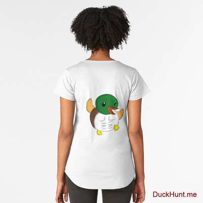 Super duck White Premium Scoop T-Shirt (Back printed) image