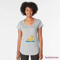 Plastic Duck Heather Grey Premium Scoop T-Shirt (Front printed)