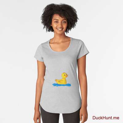 Plastic Duck Heather Grey Premium Scoop T-Shirt (Front printed) image