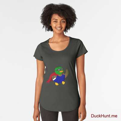 Alive Boss Duck Coal Premium Scoop T-Shirt (Front printed) image