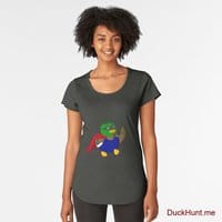 Alive Boss Duck Coal Premium Scoop T-Shirt (Front printed)