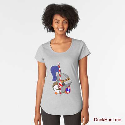 Armored Duck Heather Grey Premium Scoop T-Shirt (Front printed) image