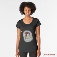 Ghost Duck (foggy) Black Premium Scoop T-Shirt (Front printed)
