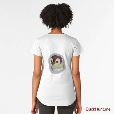 Ghost Duck (foggy) White Premium Scoop T-Shirt (Back printed) image