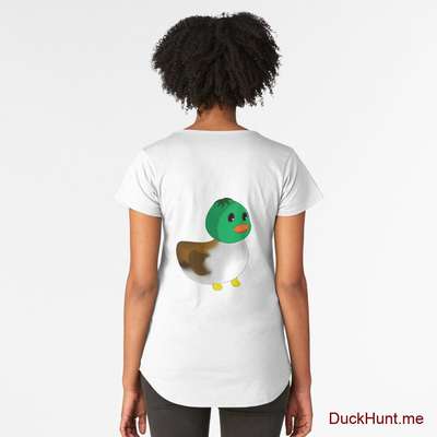 Normal Duck White Premium Scoop T-Shirt (Back printed) image