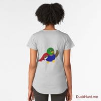 Alive Boss Duck Heather Grey Premium Scoop T-Shirt (Back printed)