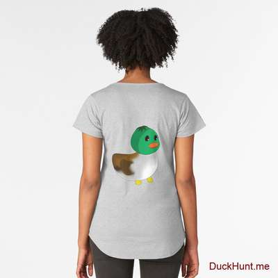 Normal Duck Heather Grey Premium Scoop T-Shirt (Back printed) image