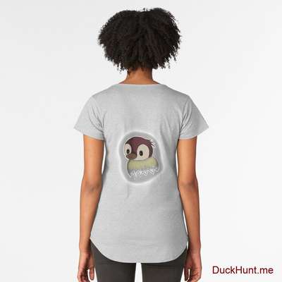 Ghost Duck (foggy) Heather Grey Premium Scoop T-Shirt (Back printed) image