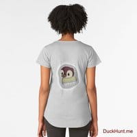 Ghost Duck (foggy) Heather Grey Premium Scoop T-Shirt (Back printed)