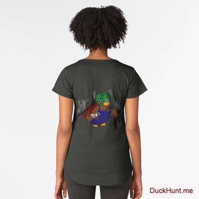 Dead Boss Duck (smoky) Coal Premium Scoop T-Shirt (Back printed) image