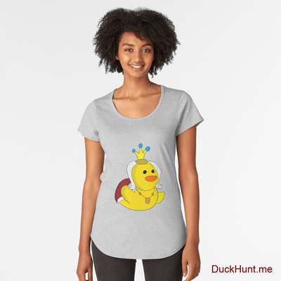 Royal Duck Heather Grey Premium Scoop T-Shirt (Front printed) image