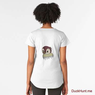 Ghost Duck (fogless) White Premium Scoop T-Shirt (Back printed) image