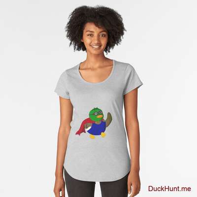 Alive Boss Duck Heather Grey Premium Scoop T-Shirt (Front printed) image