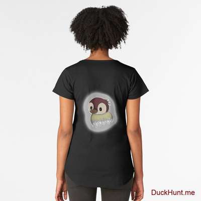 Ghost Duck (foggy) Black Premium Scoop T-Shirt (Back printed) image