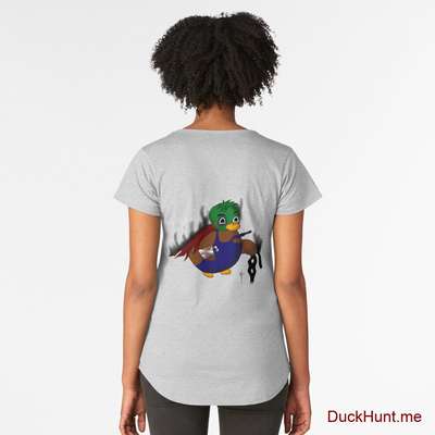 Dead Boss Duck (smoky) Heather Grey Premium Scoop T-Shirt (Back printed) image