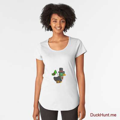 Golden Duck White Premium Scoop T-Shirt (Front printed) image