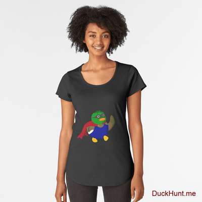 Alive Boss Duck Black Premium Scoop T-Shirt (Front printed) image