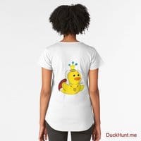 Royal Duck White Premium Scoop T-Shirt (Back printed)