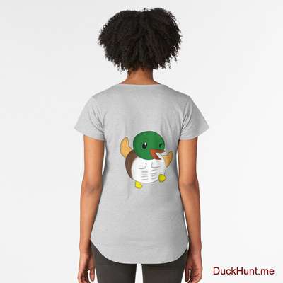Super duck Heather Grey Premium Scoop T-Shirt (Back printed) image