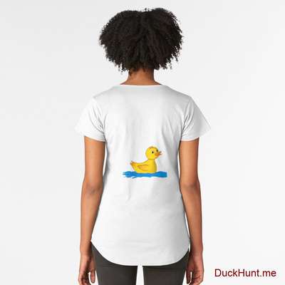 Plastic Duck White Premium Scoop T-Shirt (Back printed) image