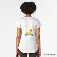 Plastic Duck White Premium Scoop T-Shirt (Back printed)