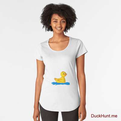 Plastic Duck White Premium Scoop T-Shirt (Front printed) image