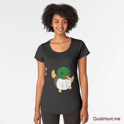 Super duck Black Premium Scoop T-Shirt (Front printed) image