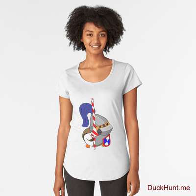Armored Duck White Premium Scoop T-Shirt (Front printed) image