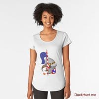 Armored Duck White Premium Scoop T-Shirt (Front printed)
