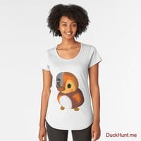 Mechanical Duck White Premium Scoop T-Shirt (Back printed)