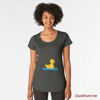 Plastic Duck Coal Premium Scoop T-Shirt (Front printed)
