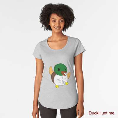 Super duck Heather Grey Premium Scoop T-Shirt (Front printed) image