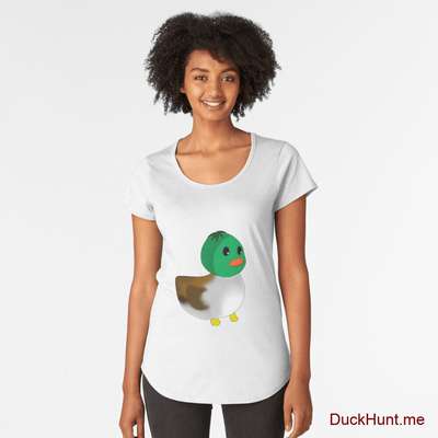 Normal Duck White Premium Scoop T-Shirt (Front printed) image