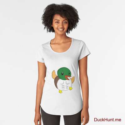 Super duck White Premium Scoop T-Shirt (Front printed) image