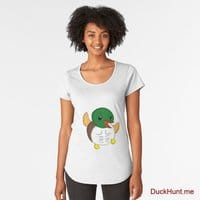 Super duck White Premium Scoop T-Shirt (Front printed)