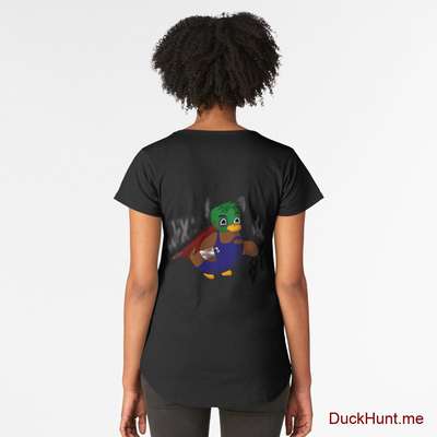 Dead Boss Duck (smoky) Black Premium Scoop T-Shirt (Back printed) image
